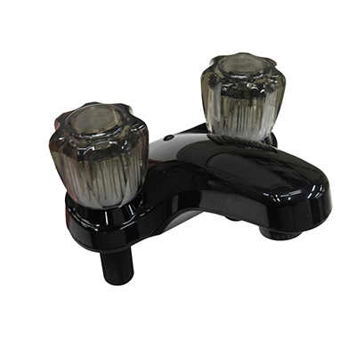 Faucet - Lavatory - 4" - Smoke Handles - Plastic - Black