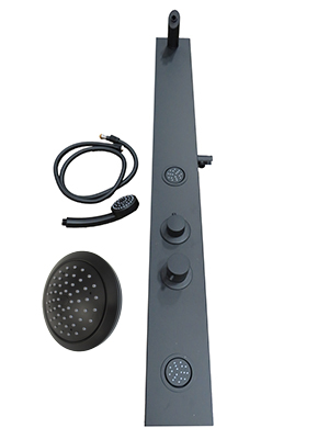 Shower - Faucet - Column w/Jet Spray - Shower Wand & Head - Matte Black