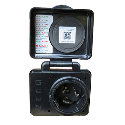 Recept - Inlet - 50A - w/HiPot Protection - Black - Keystone Label - 20/Bx