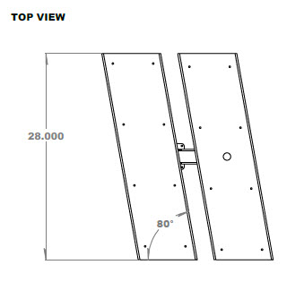 Bracket - Step Riser - Floating Step Support - 28" x 29.493" x 15.025" - Metal - Textured Black
