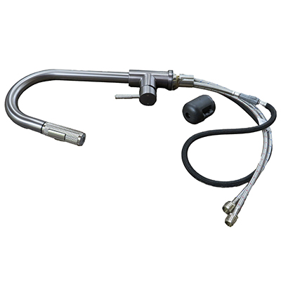 Faucet - Kitchen - Pull Down - Single Hole - Bullet - Knurled - Gungrey/SS - 304SS