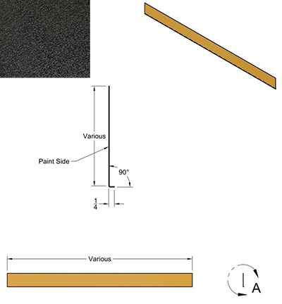 Skirt - Metal - 030 - 5 1/2" x 32 1/2" - D-953 - Black - TC