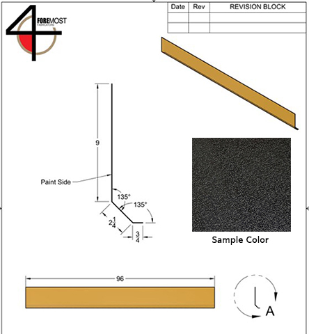 Siding - 030 - 14" x 168" - D-959 - Black - TC - w/Film