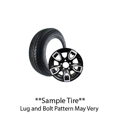 Tire - Karrier - ST205/75R14 D - Kenda K03 - 14" x 5.5" - 5H - AM03 - Aluminum Matte Black Machined