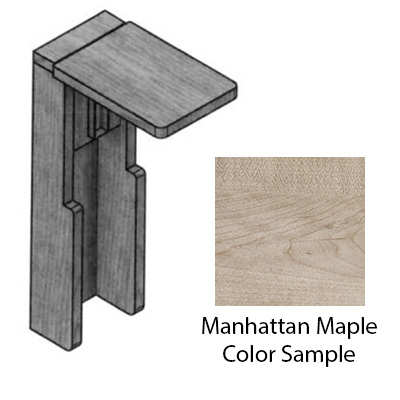 Countertop - Nightstand Top - 16 1/2" x 20" - w/Recept - USB Route - No Shelf - Maple - Manhattan Maple