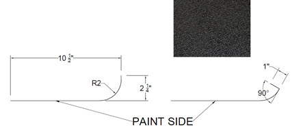 Skirt - Metal - 030 - 12" x 168" - Brake Work Only - RERE - 033 Shovel Black TK - SM