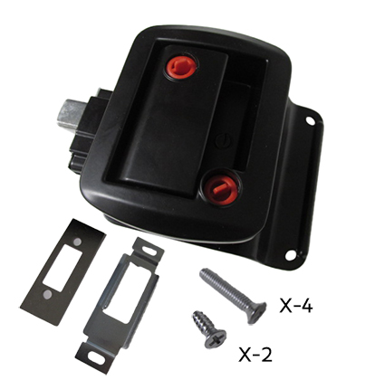 Door - Lock/Latch - Entrance - TT - Global w/Plugs - Aluminum - Black - For Krv# 751773