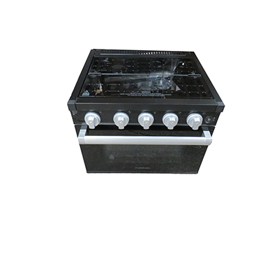 Range - 17" - 3 Burner - LED Knobs - FFD - Black Glass - w/Silver Handle - Furrion - FGR17G3MA2B-BG