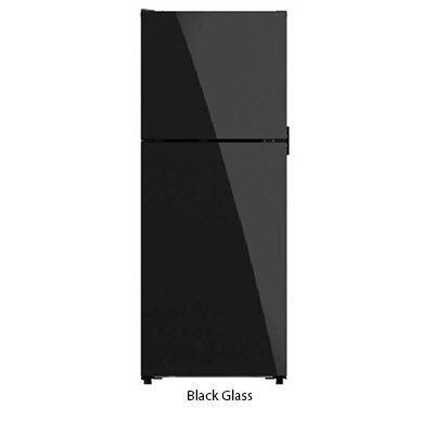 Refrigerator - 10.6 Cu Ft - 12V - 2 Door - LH Hinge - Black Glass Doors - w/Bracket - Furrion - FCR11DCGTA-BG-LHH-B
