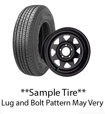 Tire - Tamarack Radial - ST215/75R14 - LRD - 14" x 5.5" - 5-4.5 - Black Spoke Wheel - TR413